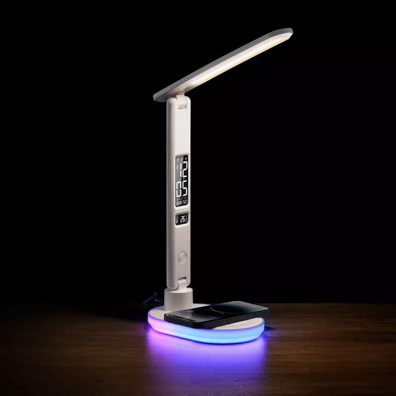 Galda lampa Hawk HW-LAMP03 White RGB — regulējama LED lampa ar RGB apgaismojumu