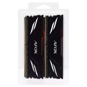 AFOX DDR4 RAM 2×16GB 3200MHz CL16 1.35V Neatmiņas komplekts (32GB, XMP2, Single Rank, Melns)