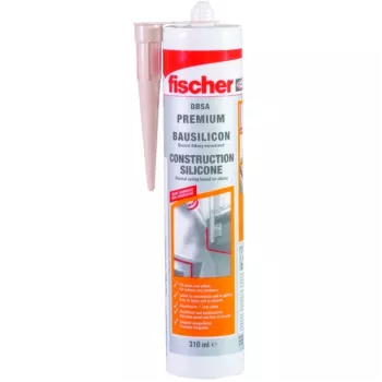 Hermētiķis FISCHER Bausilicon DBSA 310 caurspīdīgs — silikona hermētiķa kasetne 310 ml