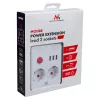 Strāvas sloksne MACLEAN MCE388 W — 2 kontaktligzdas, 3×USB, 110–240V, 2500W, 3 m vads, balta