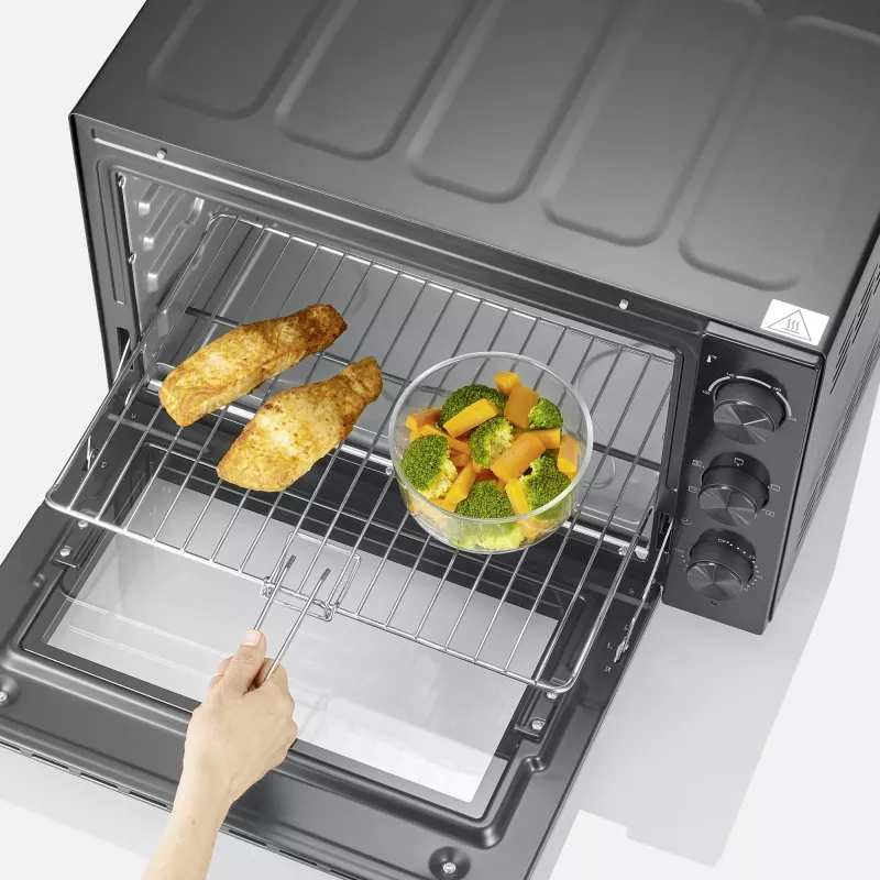 Virsmas elektriskā cepeškrāsns SEVERIN TO 2076 — 46 L, 1800 W, brīvi stāvoša, melna, 515×420×365 mm