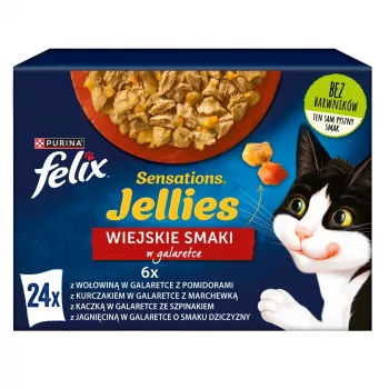 Slapjā barība kaķiem Felix Sensations Country Flavors želejā 24×85 g