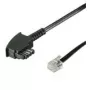 Wentronic Goobay TAE-F savienojuma kabelis (starptautiskais pinout) 4-pin, melns, 3 m - TAE-F spraudnis uz RJ11/RJ14 spraudni (6P4C) (50941)