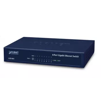 8 portu 10/100/1000Mbps Gigabitu Ethernet slēdzis - ārējā barošana