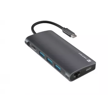 Docking stacija NATEC NMP-2162 USB 3.2 Gen 1 Type-C pelēka, vadu