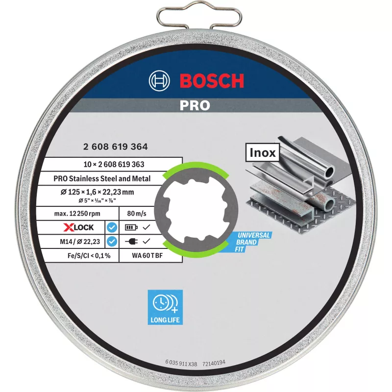 Urbja uzgalis Bosch 2608619364 — 4 mm diametrs, taisns kāts