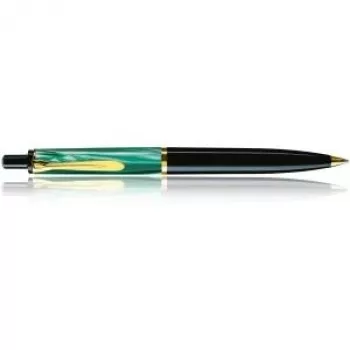 Pelikan K200 pildspalva ar integrētu pildīšanas sistēmu - Melna - Zelts - Zaļa - Sveķi - Itāļu rakstības spals - Nerūsējošais tērauds - Divpusēja (983189)