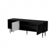 TV skapis Cama Meble MOUNTAIN 154x40x55 cm — skaidu plātnes virsma, melns un zelts