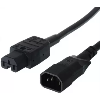 Netzkabel Kaltgerätestecker Stecker (IEC320 C14) - Warmgeräte Kupplung (IEC320 C15), schwarz, 1,0 m (356.1260)
