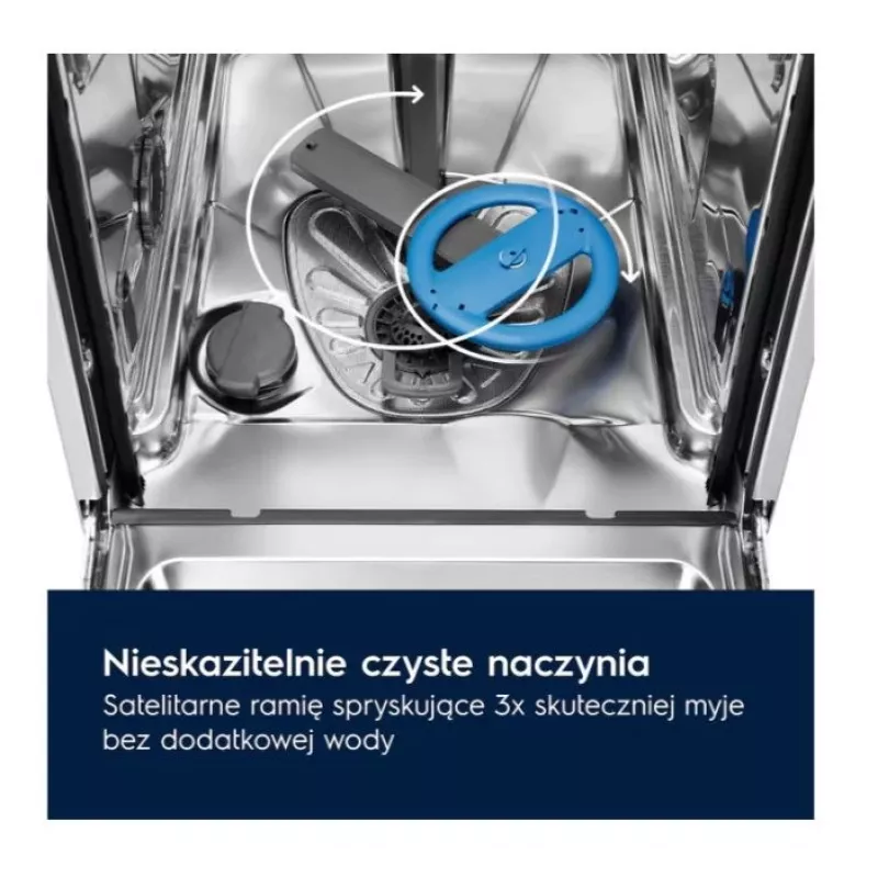 Iebūvējamā trauku mazgājamā mašīna Electrolux EES48401L — 600 mm, 13–14 komplekti, A energoklase, 10.5 L/ciklā