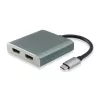 Equip 133464 MST adapteris no USB-C uz 2x HDMI (ligzdas), USB 3.2 Gen 1, 4096x2160 @30 Hz, 15 cm