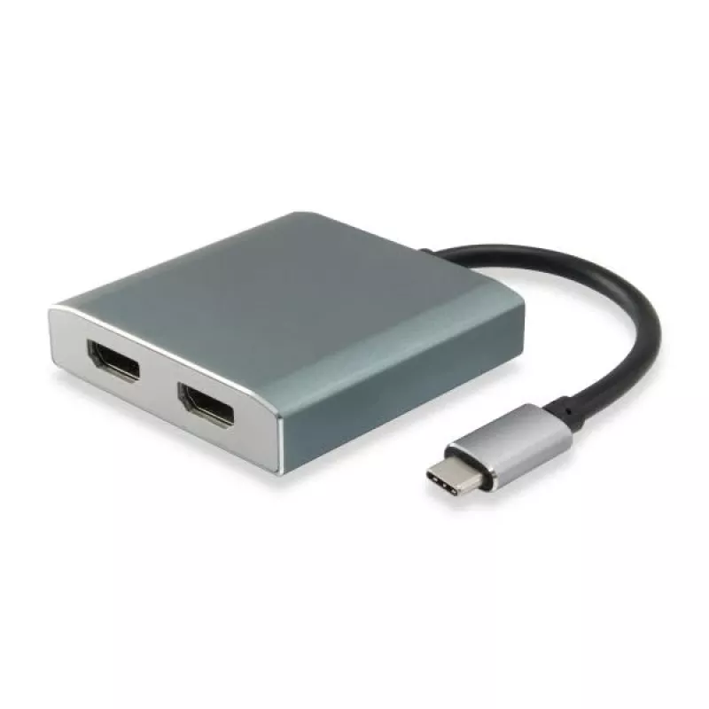 Equip 133464 MST adapteris no USB-C uz 2x HDMI (ligzdas), USB 3.2 Gen 1, 4096x2160 @30 Hz, 15 cm