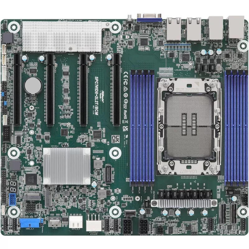 ASRock mātesplate SPC741D8-2L2T/BCM 1x LGA4677 Intel Xeon Scalable 4/5.gen C741 (8xDIMM, NVMe, 2x10GbE, 2xGbE, IPMI)