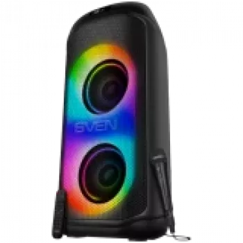 Skaļrunis SVEN PS-1050, melns (200W, TWS, Bluetooth, FM, USB, microSD, LED displejs, 7200mAh)