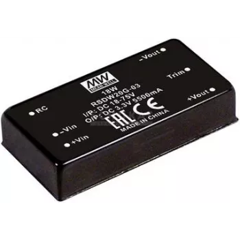 MEAN WELL RSDW20H-15 20 W līdzstrāvas pārveidotājs, 15 V 1.33 A, ieeja 43–160 V