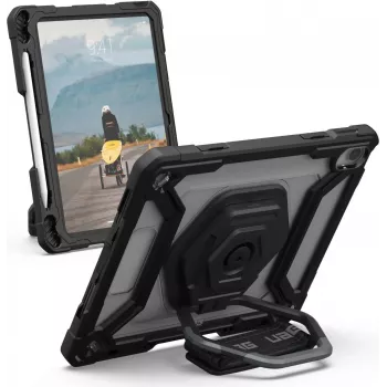 UAG Urban Armor Gear Plasma Maciņš ar Rokas siksnu, Statīvu un Ekrāna aizsardzību | Apple iPad 10,9 inch (2022) | caurspīdīgs/melns | vairumtirdzniecība | 124470B14340