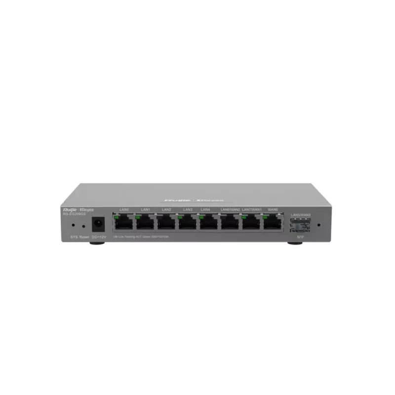 Ruijie Reyee RG-EG209GS 9 portu Gigabit maršrutētājs/kontrolieris ar pārvaldību mākonī, 8x GbE, 1x SFP, VPN