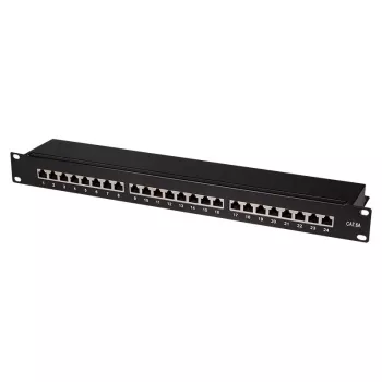 LogiLink Patch Panel 19 inch 24 portu RJ-45 1U melns