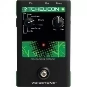 Balss efektu procesors TC-Helicon VoiceTone D1 Dubler Detuner — piķa korekcija un detune efekti