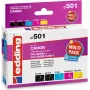 edding printer kasetes EDD-501 2x melna, ciāna, magenta, dzeltena saderīgas ar Canon PGI-525 BK