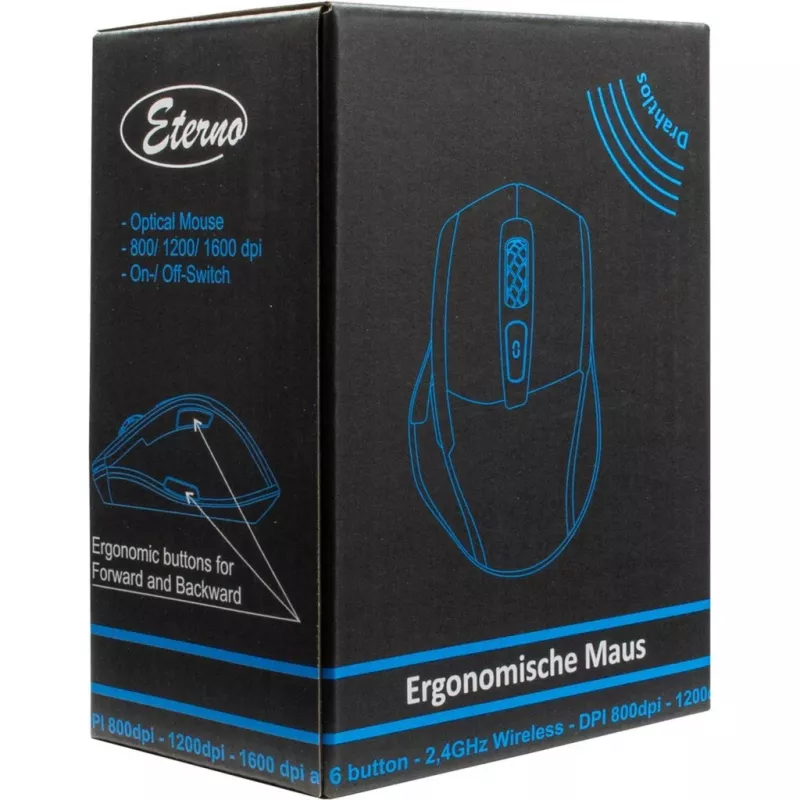 Inter-Tech M-230 Bezvadu optiskā pele 1600 DPI labā roka (88884109)