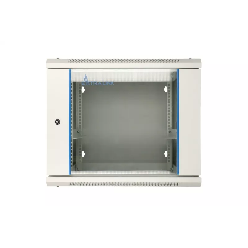 Extralink Rackmontāžas skapis 9U 600x600 AZH Pelēks, sienas stiprināms, veramais tips