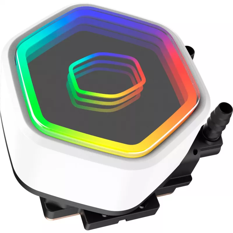 Šķidruma dzesēšanas sistēma CPU Cooler Master MasterLiquid 240 Core II White — 240 mm, 2x 120 mm ventilatori (650–1750 RPM), uzmavas gultnis