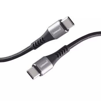 USB-C kabelis INTENSO 7901000 — 1,5 m, melns, USB-C uz USB-C uzlādes un datu kabelis