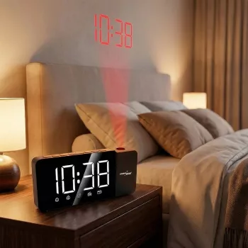 Digitālais LED modinātājpulkstenis ar radio GreenBlue GB172, FM uztvērējs, projektors, termometrs, USB 5V un CR2032 barošana