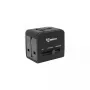 Ceļojumu adapteris SBOX TA-23 ar diviem USB lādētājiem un universālu spraudņu saderību