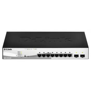 D-Link DGS-1210-08P/E L2 viedais slēdzis, 8 porti Gigabit Ethernet ar PoE, melns