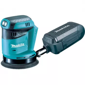 Orbitālā slīpmašīna Makita DBO180Z — 18V Li-Ion, 125 mm paliktnis, 2,8 mm orbīta, 7000–11000 apgr./min, putekļu maiss, 1,7 kg
