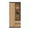 Top e Shop RS-80 BILY biroja grāmatplaukts, antracīta rāmis, ozolkoka durvis, 7 plaukti, 2 atvilktnes, 1800×800×350 mm