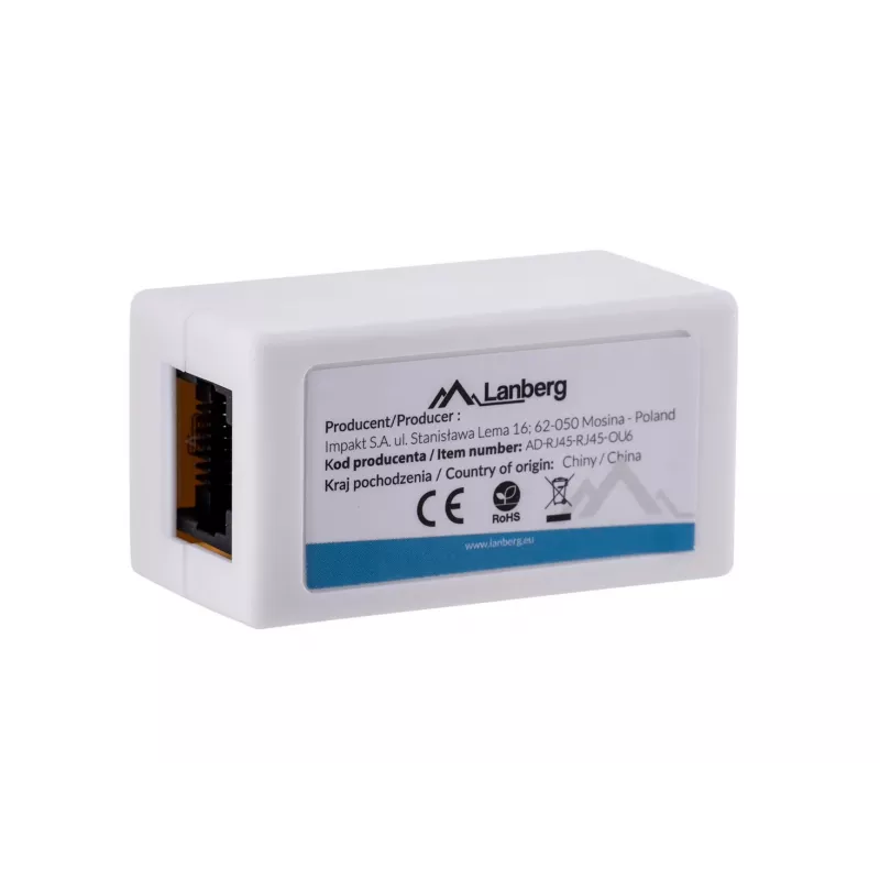 Lanberg AD-RJ45-RJ45-OU6 RJ45 savienojums Cat.6 UTP, balts
