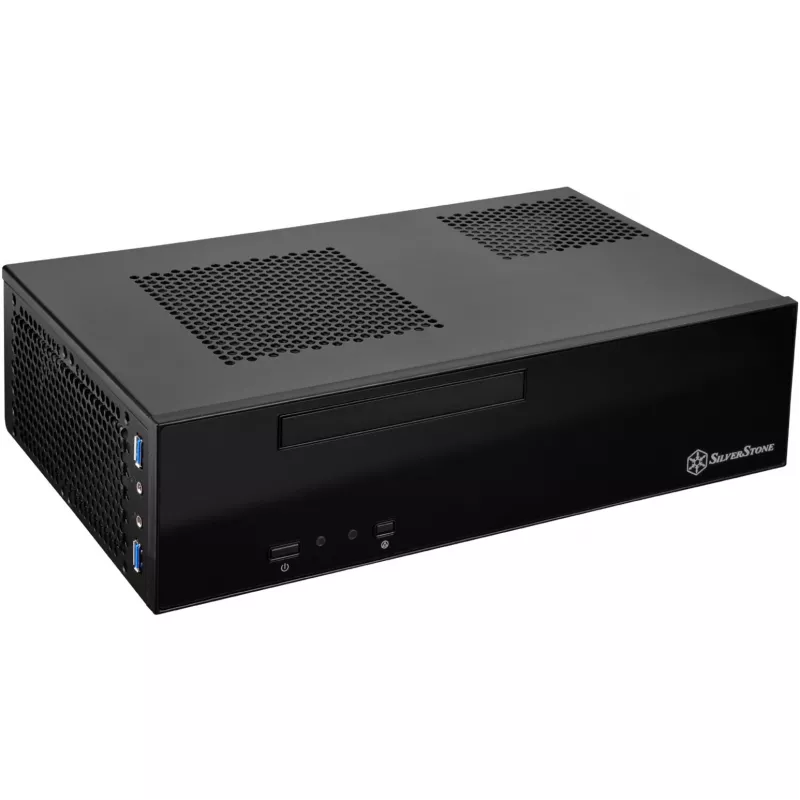 SilverStone MILO ML09 – galddators – Mini-ITX – bez barošanas bloka (SFX12V) – melns – USB/Audio (SST-ML09B)