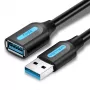 USB 3.0 pagarinātājvads Vention CBHBH 2 m — USB A vīrišķais uz USB A sievišķo, 5 Gbit/s, melns