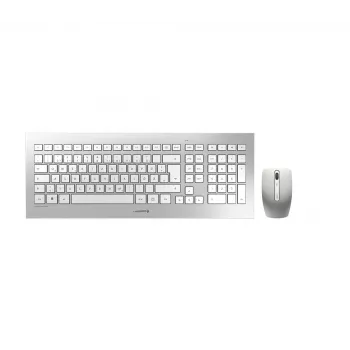 CHERRY DW 8000 bezvadu tastatūras un peles komplekts, QWERTZ vācu izkārtojums, sudrabs/balts