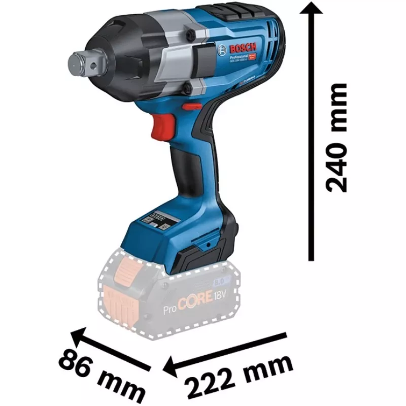 Bosch GDS 18V-1050 H triecienskrūvgriezis 1750 RPM Melns, Zils, Sarkans