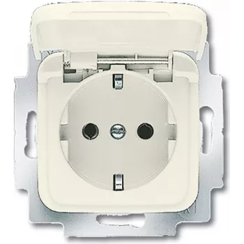 BUSCH JAEGER 20 EUK-212 - Kontaktdakša CEE 7/3 - 2P+E - Bēšs - 250 V - 16 A - 71 mm