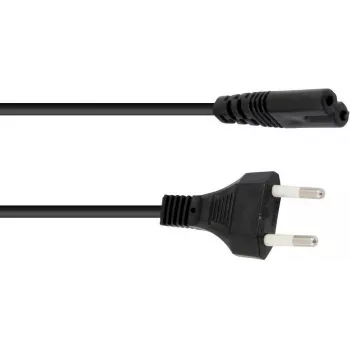 Strāvas kabelis Omnitronic 1,5 m, IEC C13–Schuko, melns