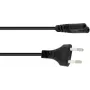 Strāvas kabelis Omnitronic 1,5 m, IEC C13–Schuko, melns