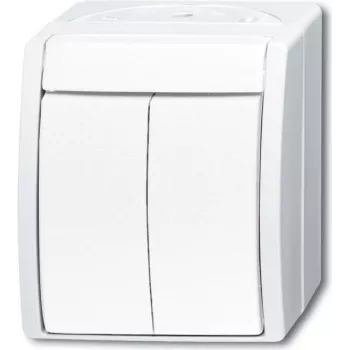 BUSCH-JAEGER sērijas slēdzis 2601/5W-54 ocean Alpine White IP44 šūpulslēdzis 2601/5W-54 (1085-0-1621)