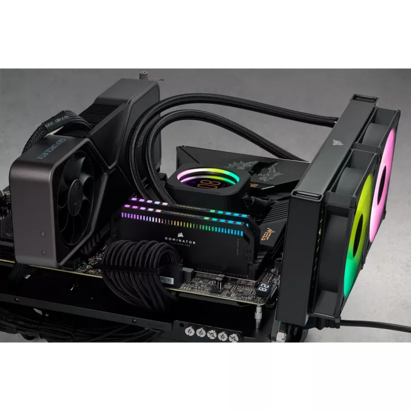 Corsair Dominator Platinum 64 GB (2x 32 GB) DDR5-6400 Dual-Kit, melna, CMT64GX5M2B6400C32, Intel XMP