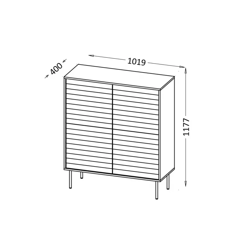 Kumode CORTINA 102x40x118 cm melna