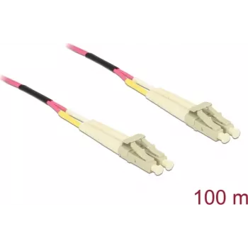 Optiskā šķiedra Delock LC Duplex Multimode OM4 100m Melna