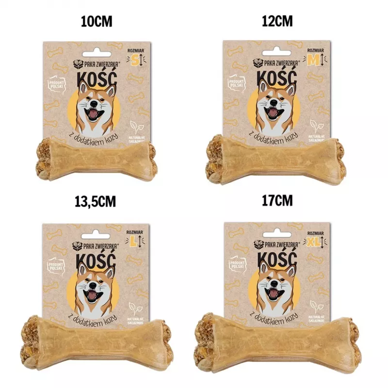 Suņu zobu kārums PAKA ZWIERZAKA Kauls ar kazu M 12 cm 55 g