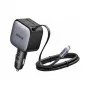 Auto lādētājs UGREEN Nexode EC603 90W 3-in-1 ar 1x USB-C, 1x USB-A un 70 cm ievelkamu USB-C kabeli, QC 3.0 PD 3.0