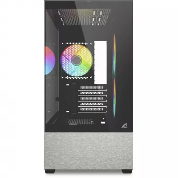 Sharkoon MK7 ARGB mATX korpuss ar 2x stikla paneļiem