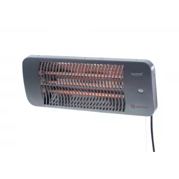 Kvarca elektriskais sildītājs SUNRED LUG-2000W — 2000 W, āra lietošanai, sienas stiprinājums, IP24, melns