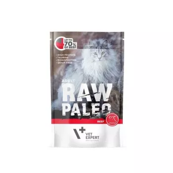 RAW PALEO Adult Cat Beef - slapjā barība kaķiem - 100 g